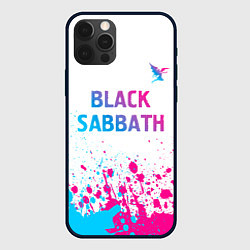 Чехол iPhone 12 Pro Black Sabbath neon gradient style посередине