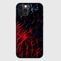 Чехол iPhone 12 Pro Красно чёрные узоры