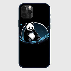Чехол для iPhone 12 Pro Панда сидит, цвет: 3D-черный