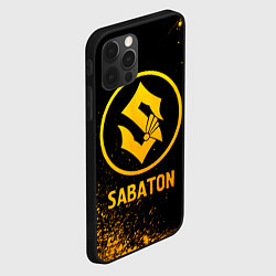 Чехол для iPhone 12 Pro Sabaton - gold gradient, цвет: 3D-черный — фото 2