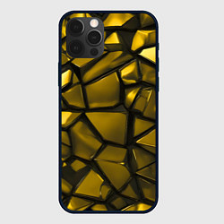 Чехол iPhone 12 Pro Золотые хромированные осколки