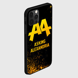 Чехол для iPhone 12 Pro Asking Alexandria - gold gradient, цвет: 3D-черный — фото 2