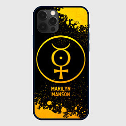 Чехол iPhone 12 Pro Marilyn Manson - gold gradient