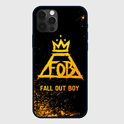 Чехол для iPhone 12 Pro Fall Out Boy - gold gradient, цвет: 3D-черный