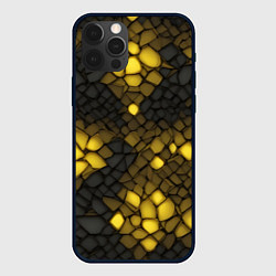 Чехол iPhone 12 Pro Жёлтый трескающийся камень