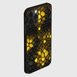 Чехол для iPhone 12 Pro Жёлтый трескающийся камень, цвет: 3D-черный — фото 2