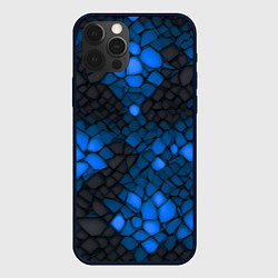 Чехол iPhone 12 Pro Синий трескающийся камень