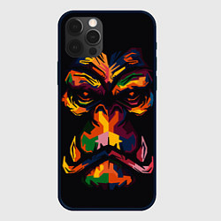 Чехол для iPhone 12 Pro Морда гориллы поп-арт, цвет: 3D-черный