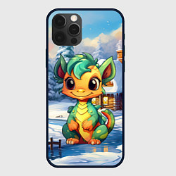 Чехол iPhone 12 Pro Крошечный дракон зимы 2024