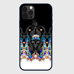 Чехол для iPhone 12 Pro Узор цветочный сказочный, цвет: 3D-черный