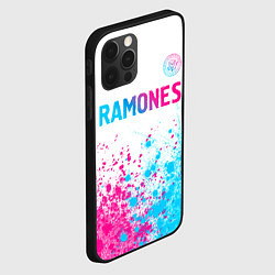 Чехол для iPhone 12 Pro Ramones neon gradient style посередине, цвет: 3D-черный — фото 2
