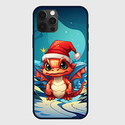 Чехол iPhone 12 Pro Маленький новогодний милый дракошка 2024