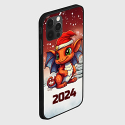 Чехол для iPhone 12 Pro Символ нового 2024 года маленький дракон, цвет: 3D-черный — фото 2