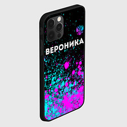 Чехол для iPhone 12 Pro Вероника и неоновый герб России посередине, цвет: 3D-черный — фото 2