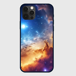 Чехол iPhone 12 Pro Оранжевая небула космос