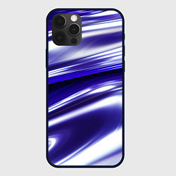 Чехол iPhone 12 Pro Белая синяя абстракция волнами