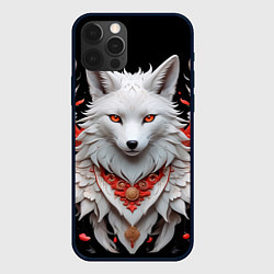Чехол для iPhone 12 Pro Белая лисица - кицунэ, цвет: 3D-черный