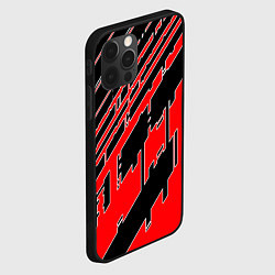 Чехол для iPhone 12 Pro Киберпанк линии красные, цвет: 3D-черный — фото 2