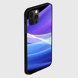 Чехол для iPhone 12 Pro Фиолетовая и голубая абстракция, цвет: 3D-черный — фото 2