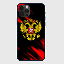 Чехол iPhone 12 Pro Герб РФ патриотический краски