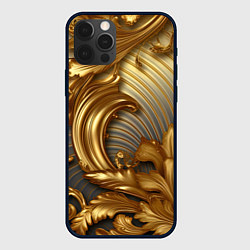 Чехол iPhone 12 Pro Золотая текстура и абстракции