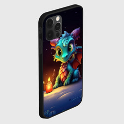 Чехол для iPhone 12 Pro Новогодний волшебный дракон, цвет: 3D-черный — фото 2