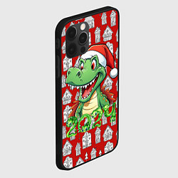 Чехол для iPhone 12 Pro Новогодний забавный дракон 2024, цвет: 3D-черный — фото 2