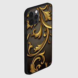 Чехол для iPhone 12 Pro Gold abstract, цвет: 3D-черный — фото 2