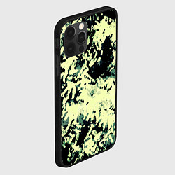 Чехол для iPhone 12 Pro Абстракция чёрный и бледно-зелёный, цвет: 3D-черный — фото 2