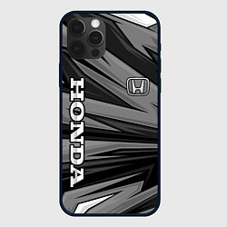 Чехол для iPhone 12 Pro Honda - монохромный спортивный, цвет: 3D-черный
