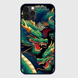 Чехол iPhone 12 Pro Два Японских дракона - ирезуми