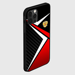 Чехол для iPhone 12 Pro Russia - black and red, цвет: 3D-черный — фото 2