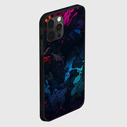 Чехол для iPhone 12 Pro Темная цветная абстракция пятнами, цвет: 3D-черный — фото 2
