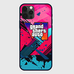 Чехол для iPhone 12 Pro Gta 6 abstract logo style, цвет: 3D-черный