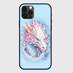 Чехол для iPhone 12 Pro Волшебный белый дракон, цвет: 3D-черный