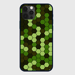 Чехол iPhone 12 Pro Камуфляж гексагон лесной