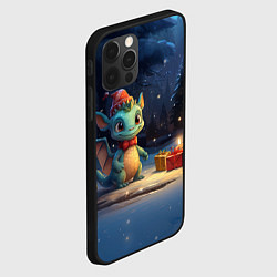 Чехол для iPhone 12 Pro Новогодний дракон 2024, цвет: 3D-черный — фото 2