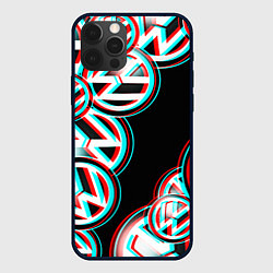 Чехол iPhone 12 Pro Volkswagen glitch pattern