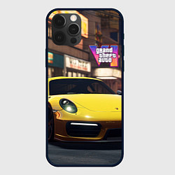Чехол для iPhone 12 Pro GTA 6 porshe, цвет: 3D-черный