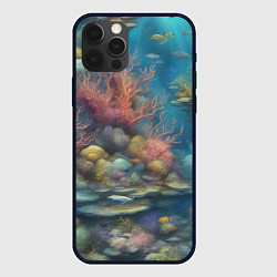 Чехол для iPhone 12 Pro Рыбы под водой, цвет: 3D-черный