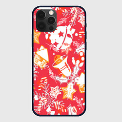 Чехол iPhone 12 Pro Рождественские узоры колокольчики