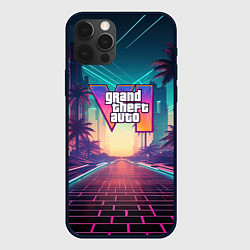 Чехол iPhone 12 Pro GTA 6 night city logo