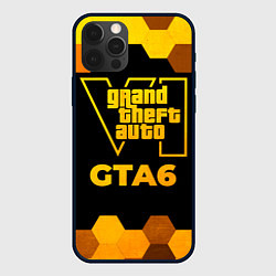 Чехол для iPhone 12 Pro GTA6 - gold gradient, цвет: 3D-черный