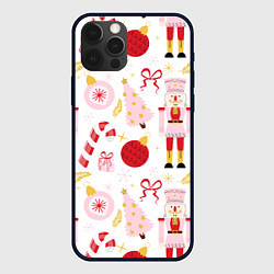Чехол для iPhone 12 Pro Щелкунчик в розовом цвете, цвет: 3D-черный