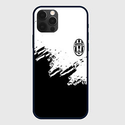 Чехол для iPhone 12 Pro Juventus black sport texture, цвет: 3D-черный