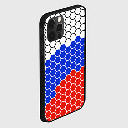 Чехол для iPhone 12 Pro Флаг России из гексагонов, цвет: 3D-черный — фото 2