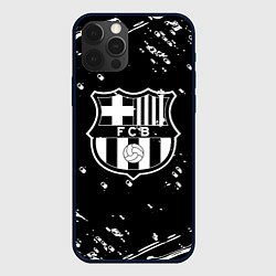 Чехол для iPhone 12 Pro Barcelona белые краски спорт, цвет: 3D-черный