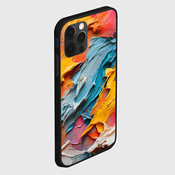 Чехол для iPhone 12 Pro Абстрактная живопись акрилом, цвет: 3D-черный — фото 2