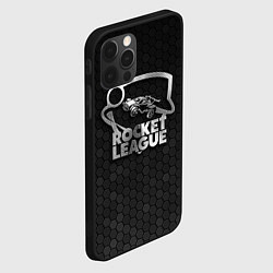 Чехол для iPhone 12 Pro Rocket League - metal logo, цвет: 3D-черный — фото 2