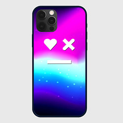 Чехол iPhone 12 Pro Love death robots neon gradient serial